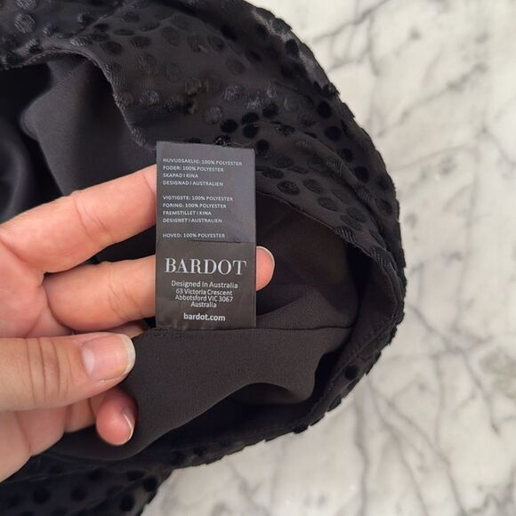 Revolve Bardot Spot Velour Mini Dress in Black Sz M - Picture 10 of 10